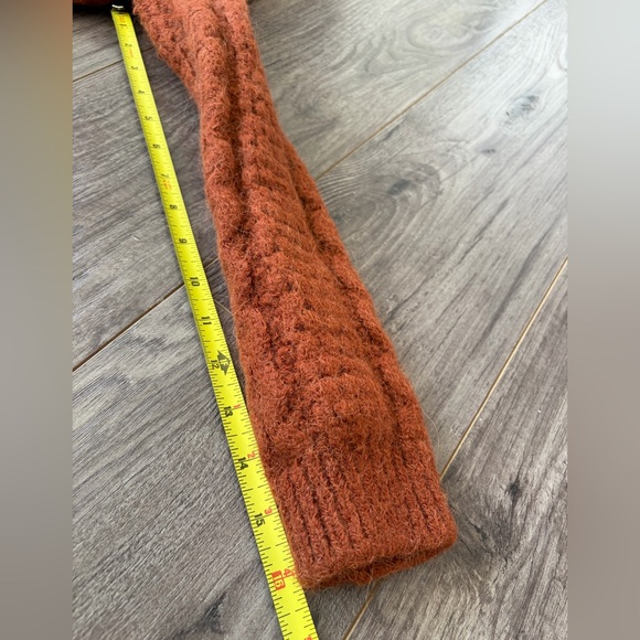 Wilfred Burnt Orange Cropped Chunky Cable Knit Cardigan w/ Buttons *sold as is* - Picture 8 of 8